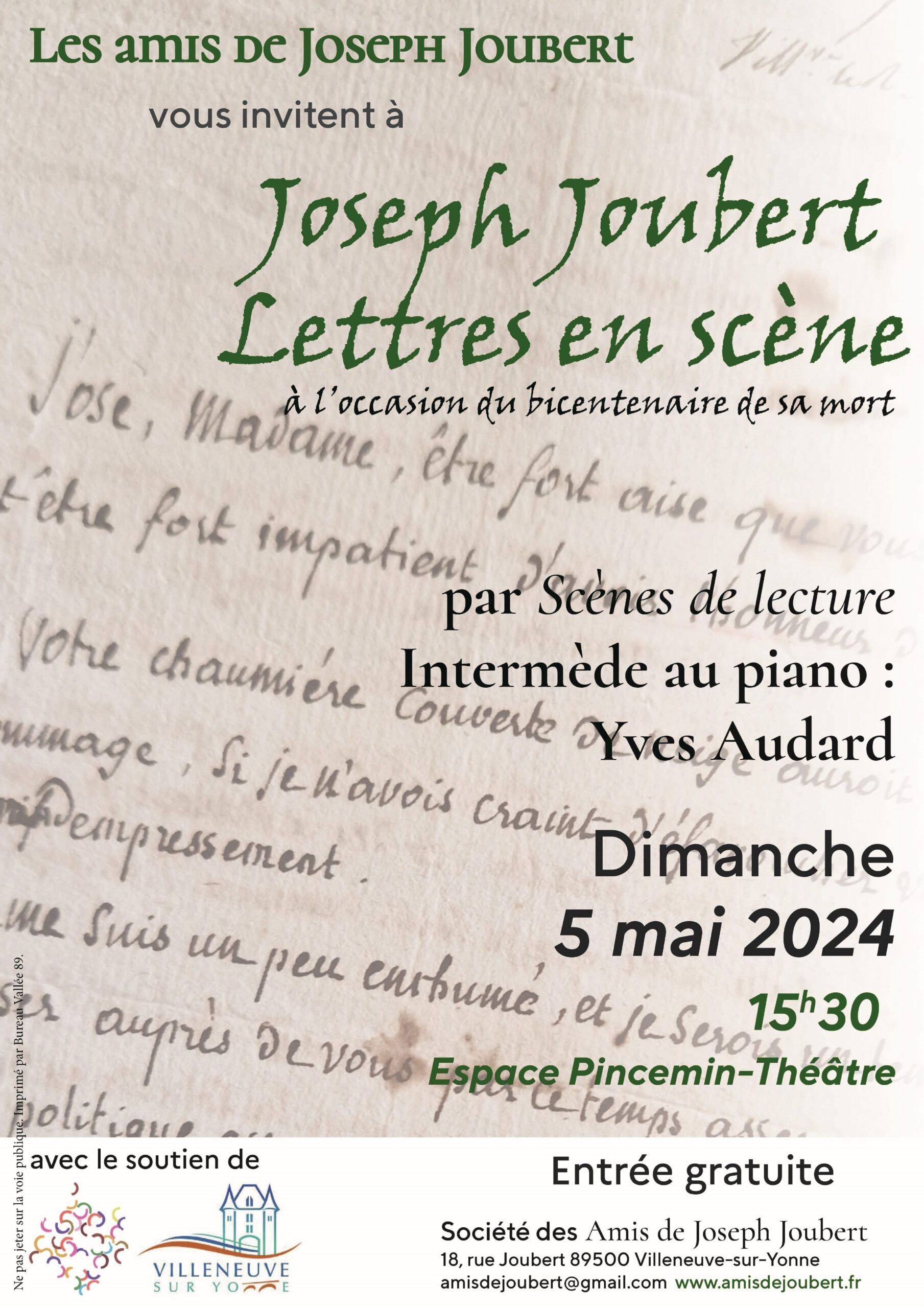 

[Les amis de Joseph Joubert]


 


Lectures de lettres de Joseph Joubert le 5 mai à 15h30 au th...